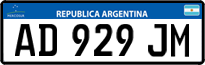 License plate of Argentina, Cars (Mercosur, AB 123 CD)
