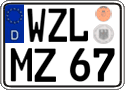 German license plate, Regular plates