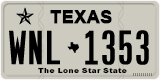 Texas, Regular plates (2012) (АBC-1234)