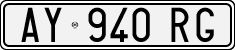 License plate of Italy, Cars (1994 year series)
