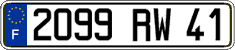 French license plate, FNI