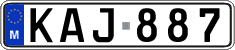 License plate of Malta, Regular plates (ABC 123)