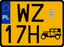 License plates of Poland, Oldtimers