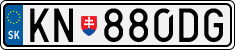 License plate of Slovakia, Cars