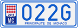 License plate of Monaco, Cars