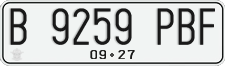 License plate of Indonesia, Regular plates