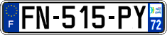 French license plate, SIV (ordinary)