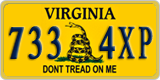 Virginia, Specialty plates (123 4AB)