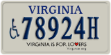 Virginia, Vehicles for disabled persons (#1234XX)
