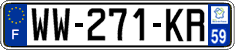 French license plate, SIV (temporary)