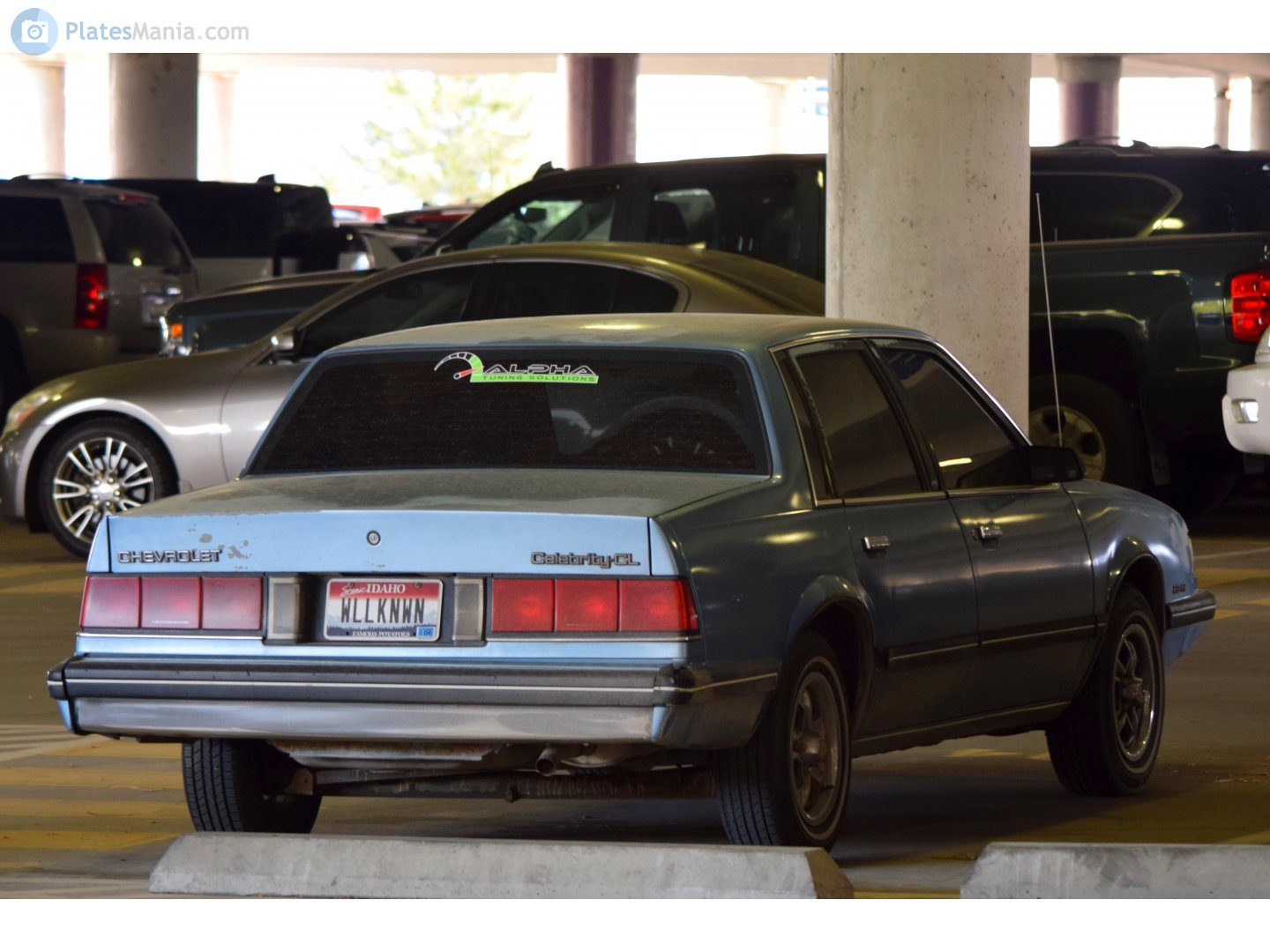 WLLKNWN, Chevrolet Celebrity 1st gen 4-door Sedan (W19; A-body), facelift, 1985–1988