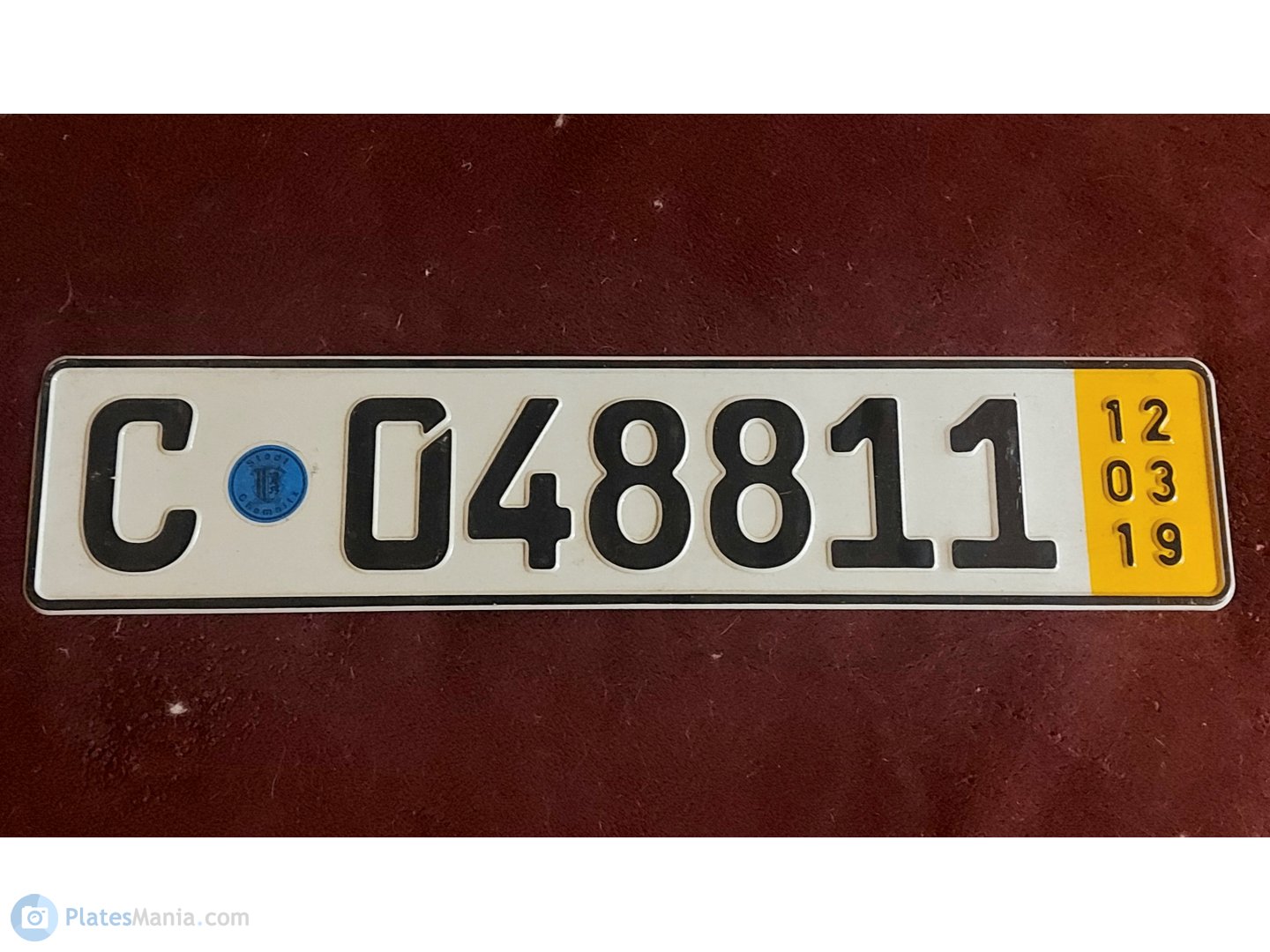 C 048811, License plate without vehicle 