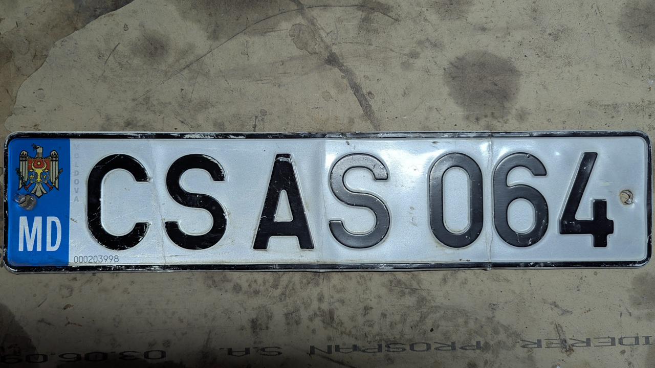CS AS 064, License plate without vehicle 