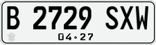 License plate of Indonesia, Regular plates