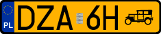 License plates of Poland, Oldtimers