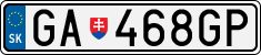 License plate of Slovakia, Cars