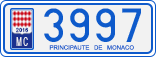 License plate of Monaco, Cars