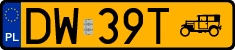 License plates of Poland, Oldtimers