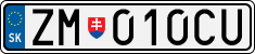 License plate of Slovakia, Cars