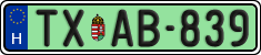 license plates of Hungary, Taxi (2022)