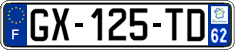 French license plate, SIV (ordinary)