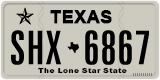 Texas, Regular plates (2012) (АBC-1234)