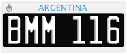License plate of Argentina, Cars (1995, ABC 123)