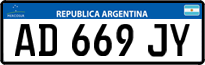 License plate of Argentina, Cars (Mercosur, AB 123 CD)