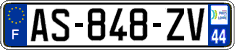 French license plate, SIV (ordinary)