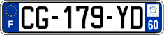 French license plate, SIV (ordinary)