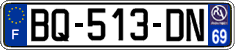 French license plate, SIV (ordinary)