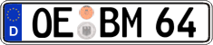 German license plate, Regular plates