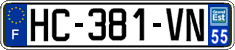 French license plate, SIV (ordinary)
