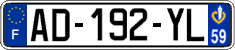 French license plate, SIV (ordinary)