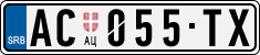 License plate of Serbia, Cars