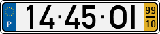 License plate of Portugal, Regular plates