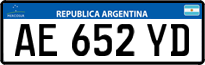 License plate of Argentina, Cars (Mercosur, AB 123 CD)