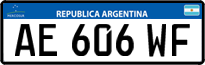 License plate of Argentina, Cars (Mercosur, AB 123 CD)