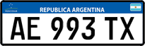 License plate of Argentina, Cars (Mercosur, AB 123 CD)