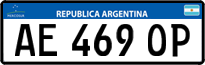 License plate of Argentina, Cars (Mercosur, AB 123 CD)