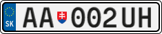 License plate of Slovakia, Cars