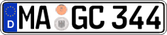 German license plate, Regular plates