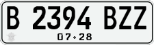 License plate of Indonesia, Regular plates