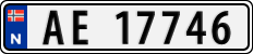 License plate of Norway, Cars