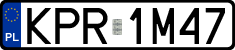 License plates of Poland, Regular car plates