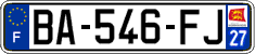 French license plate, SIV (ordinary)