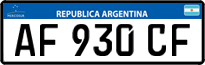 License plate of Argentina, Cars (Mercosur, AB 123 CD)