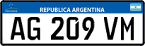 License plate of Argentina, Cars (Mercosur, AB 123 CD)