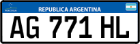 License plate of Argentina, Cars (Mercosur, AB 123 CD)