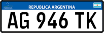 License plate of Argentina, Cars (Mercosur, AB 123 CD)